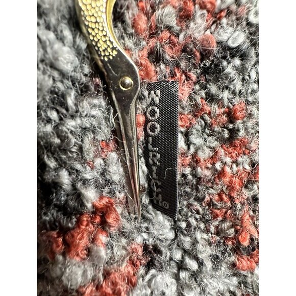 Woolrich‎ Bouclé Knit Sweater Jacket Women’s S Red Gray Button Front Marled Warm - Picture 8 of 8